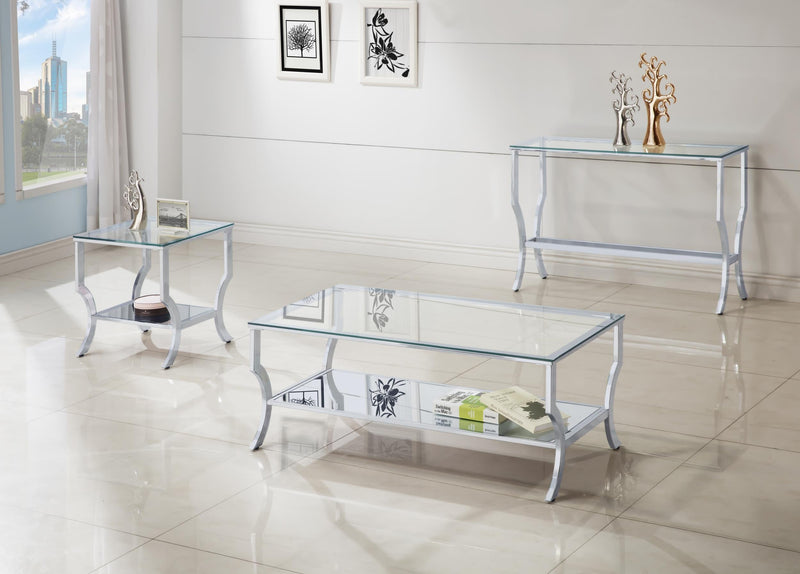 Saide Square Glass Top Side End Table Chrome - 720337