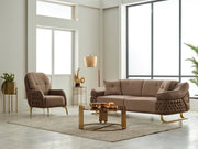 Saiss  3-pieces (Sofa & Loveseat & Chair) Livingroom in Brown - 200-SIM-SAI-GIRNE04-321