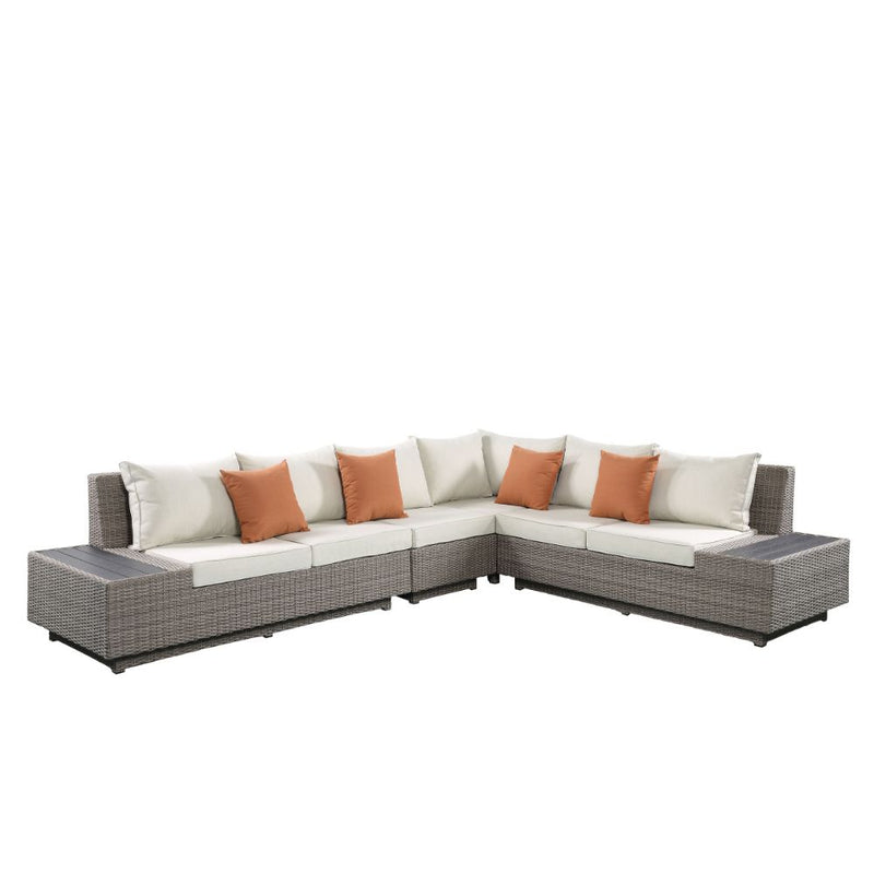 Salena Patio Sectional Sofa W/4 Pillows & Coffee Table - 45020