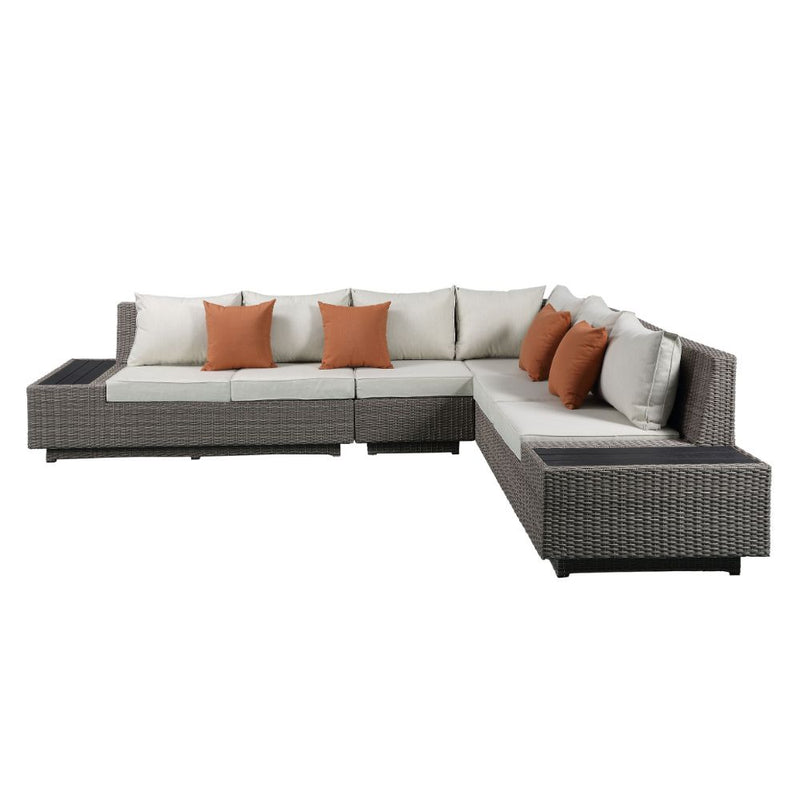 Salena Patio Sectional Sofa W/4 Pillows & Coffee Table - 45020