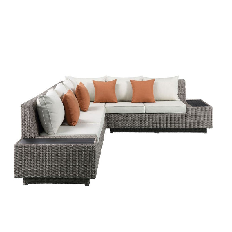 Salena Patio Sectional Sofa W/4 Pillows & Coffee Table - 45020