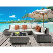 Salena Patio Sectional Sofa W/4 Pillows & Coffee Table - 45020