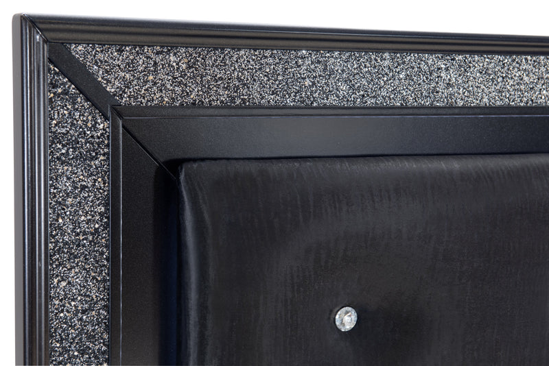 Salon Black LED Upholstered Panel Bedroom Set - DMV FurnitureBedroom Set
