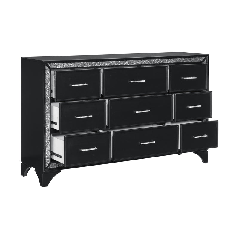 Salon Black LED Upholstered Panel Bedroom Set - DMV FurnitureBedroom Set