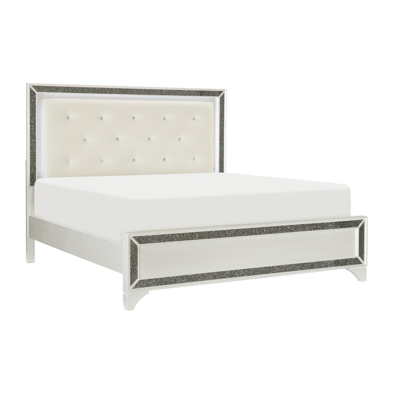 Salon White LED Upholstered Panel Bedroom Set - DMV FurnitureBedroom Set