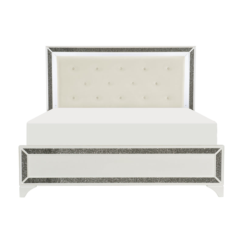 Salon White LED Upholstered Panel Bedroom Set - DMV FurnitureBedroom Set