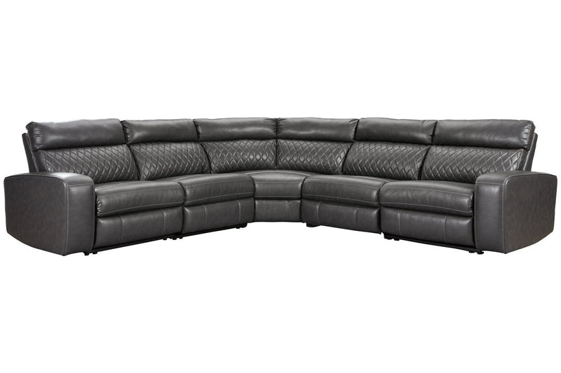 Samperstone Gray 5 - Piece Power Reclining Sectional - DMV FurniturePower Reclining Sectional