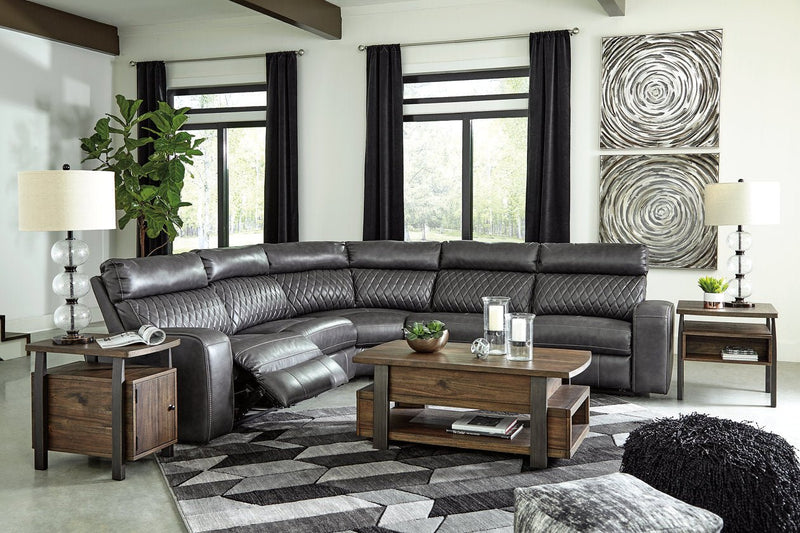 Samperstone Gray 5 - Piece Power Reclining Sectional - DMV FurniturePower Reclining Sectional