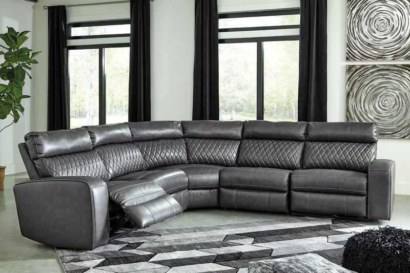Samperstone Gray 5 - Piece Power Reclining Sectional - DMV FurniturePower Reclining Sectional