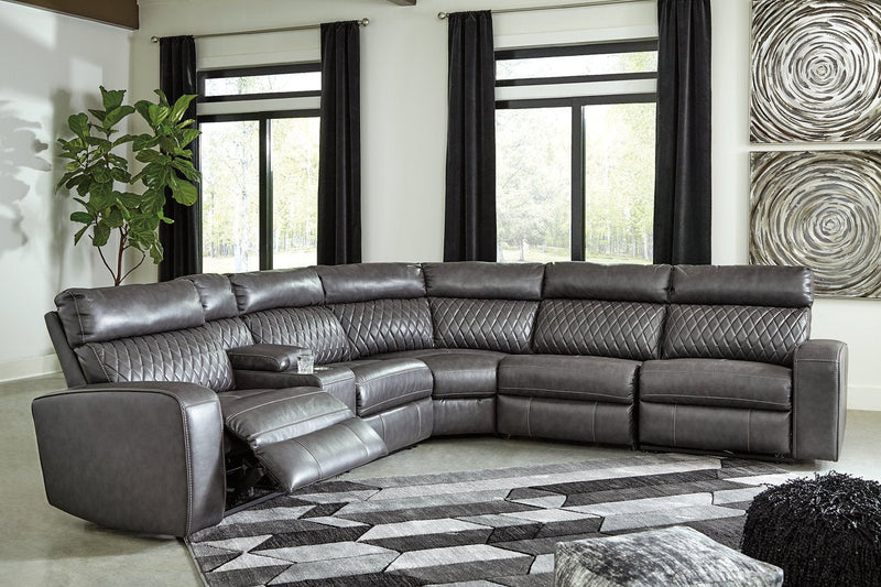 Samperstone Gray 6 - Piece Power Reclining Sectional - DMV FurniturePower Reclining Sectional