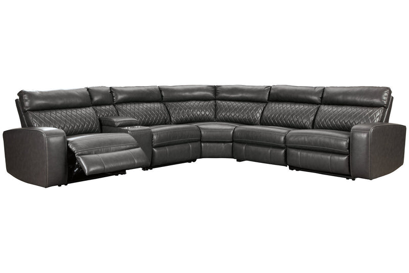 Samperstone Gray 6 - Piece Power Reclining Sectional - DMV FurniturePower Reclining Sectional