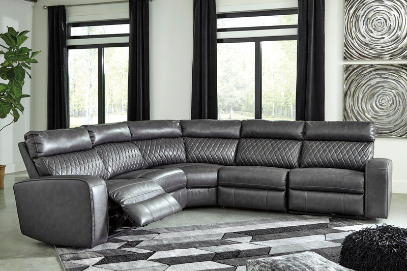 Samperstone Gray LAF Power Reclining Sectional - DMV FurnitureSectional