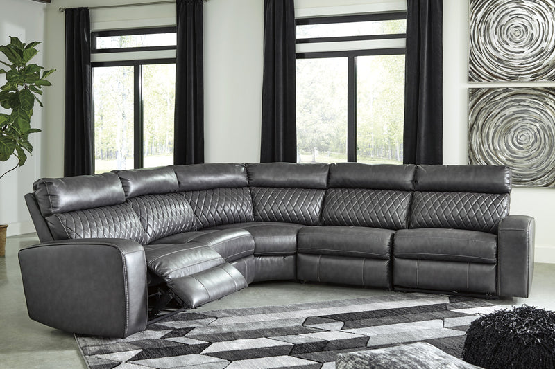 Samperstone Gray LAF Power Reclining Sectional - DMV FurnitureSectional