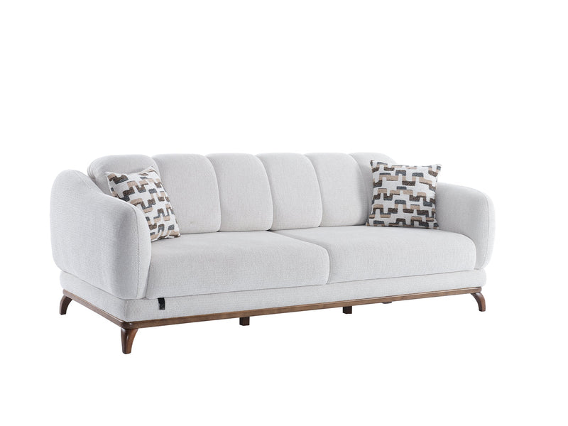 Samur 3-pieces (Sofa & Loveseat & Chair) Livingroom in Cream - 200-ELIF-SAM-A640-321