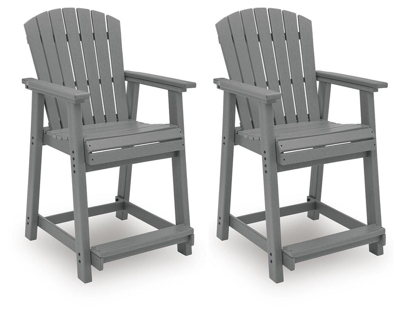 Sanctuary Beach Dark Gray Outdoor Counter Height Bar Stool (Set of 2) - PCP227-124