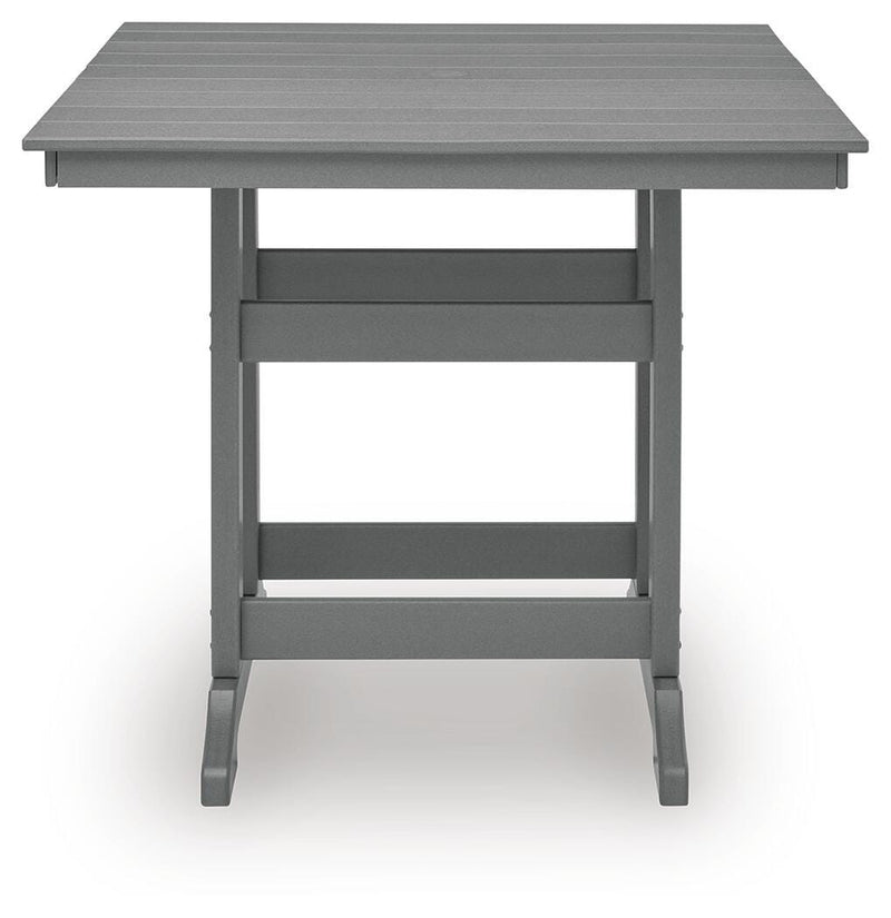 Sanctuary Beach Outdoor Counter Height Dining Table and 4 Barstools in Dark Gray - PKG024026