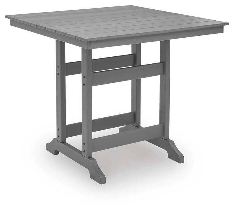 Sanctuary Beach Outdoor Counter Height Dining Table and 4 Barstools in Dark Gray - PKG024026