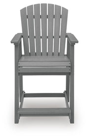 Sanctuary Beach Outdoor Counter Height Dining Table and 4 Barstools in Dark Gray - PKG024026