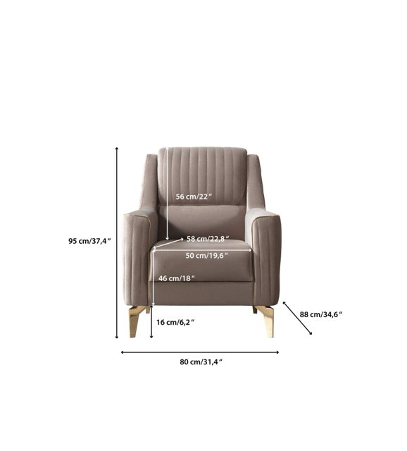 Sandra Coffee Velvet Chair - SANDRACOFFEE-CHAIR
