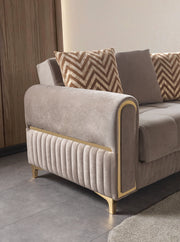 Sandra Coffee Velvet Loveseat 64.5" - SANDRACOFFEE-L