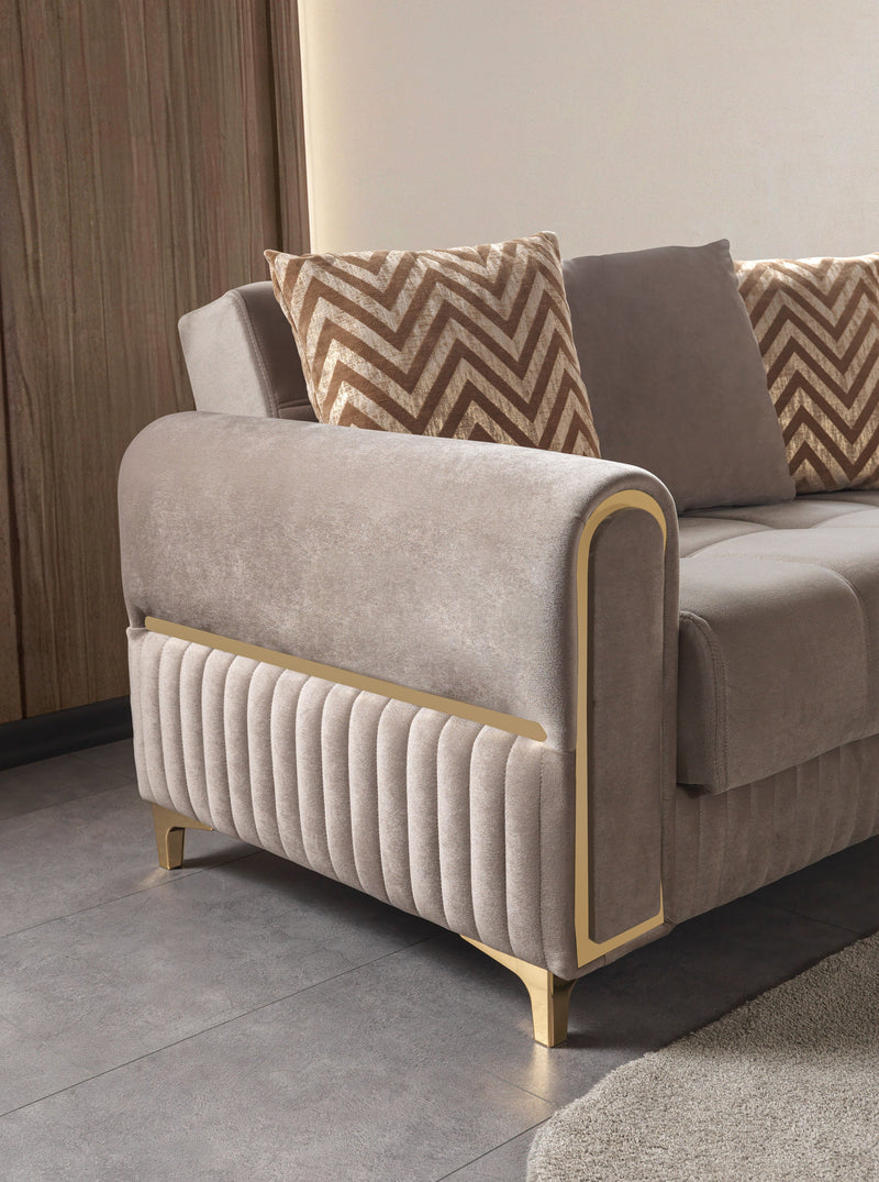 Sandra Coffee Velvet Loveseat 64.5" - SANDRACOFFEE-L