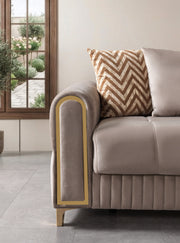 Sandra Coffee Velvet Loveseat 64.5" - SANDRACOFFEE-L