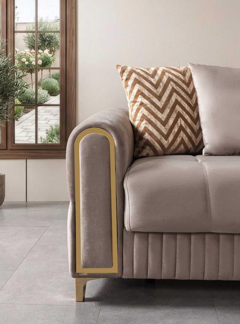 Sandra Coffee Velvet Loveseat 64.5" - SANDRACOFFEE-L