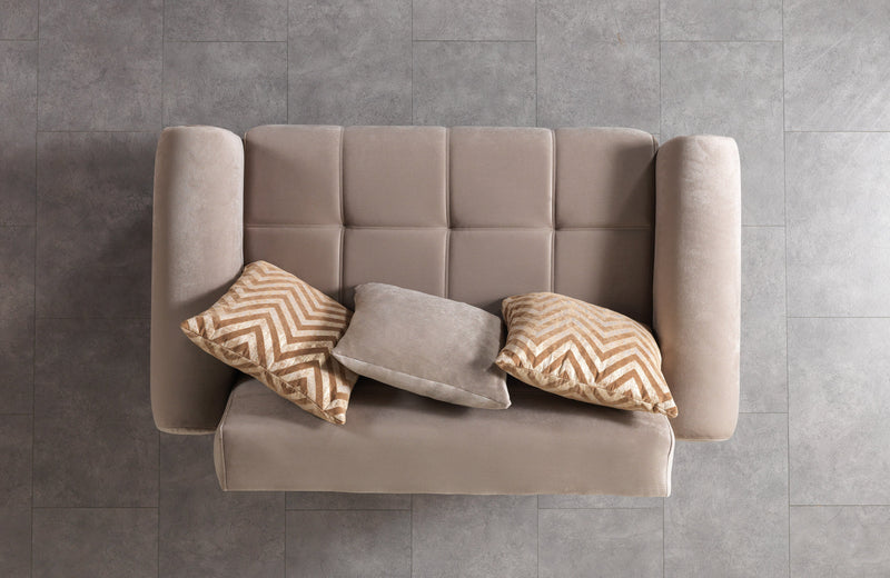 Sandra Coffee Velvet Loveseat 64.5" - SANDRACOFFEE-L