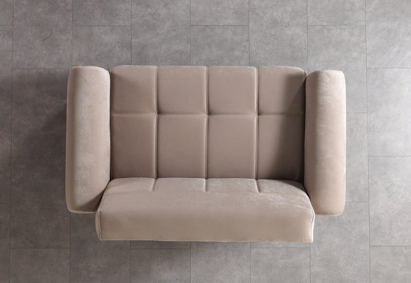 Sandra Coffee Velvet Loveseat 64.5" - SANDRACOFFEE-L