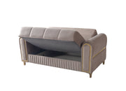 Sandra Coffee Velvet Sofa 88" & Loveseat 64" - SANDRACOFFEE-SL