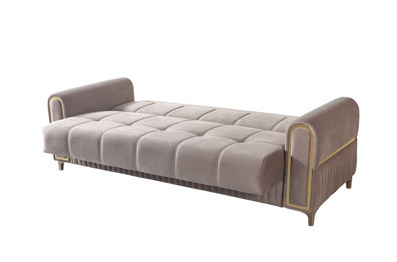 Sandra Coffee Velvet Sofabed 88" - SANDRACOFFEE-S