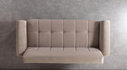 Sandra Coffee Velvet Sofabed 88" - SANDRACOFFEE-S