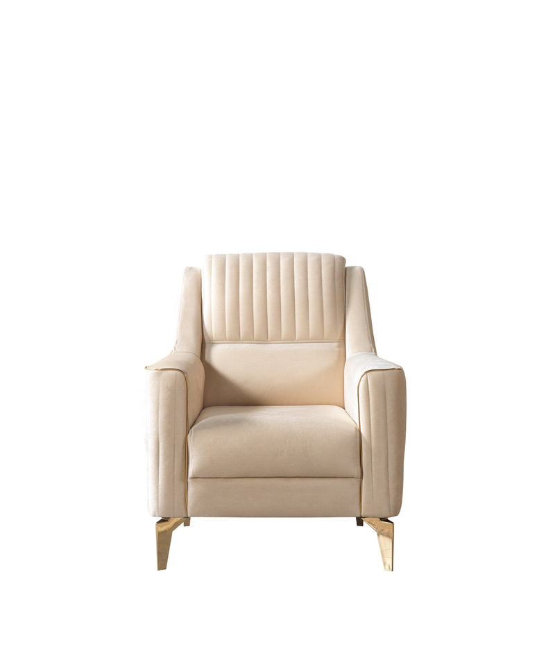 Sandra Ivory Velvet Chair - SANDRAIVORY-CHAIR