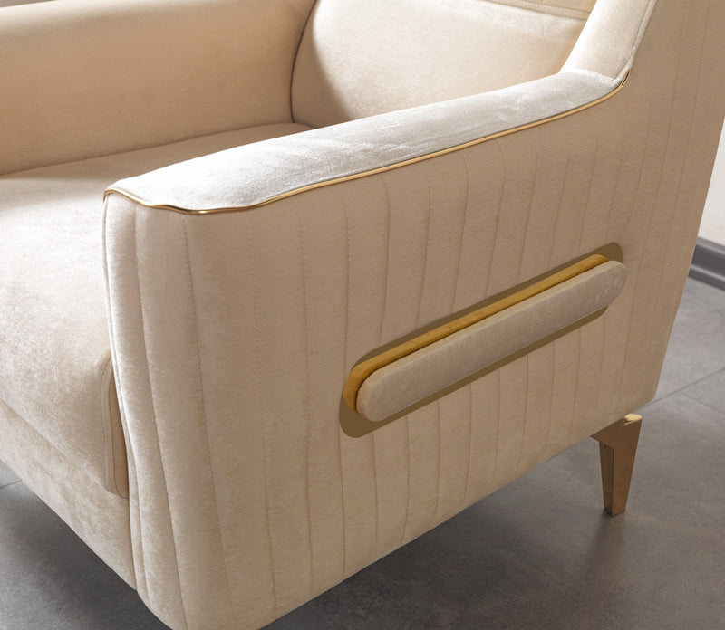 Sandra Ivory Velvet Chair - SANDRAIVORY-CHAIR