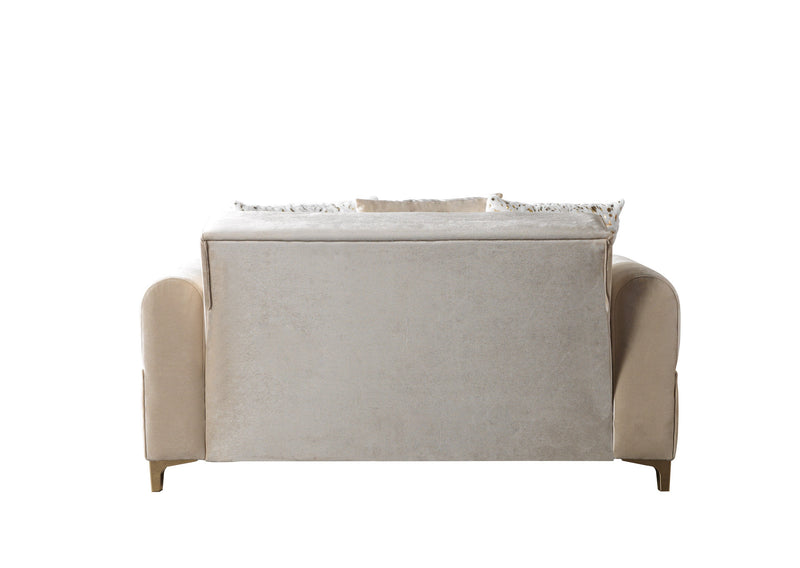 Sandra Ivory Velvet Loveseat 64.5" - SANDRAIVORY-L
