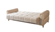 Sandra Ivory Velvet Sofabed 88" - SANDRAIVORY-S