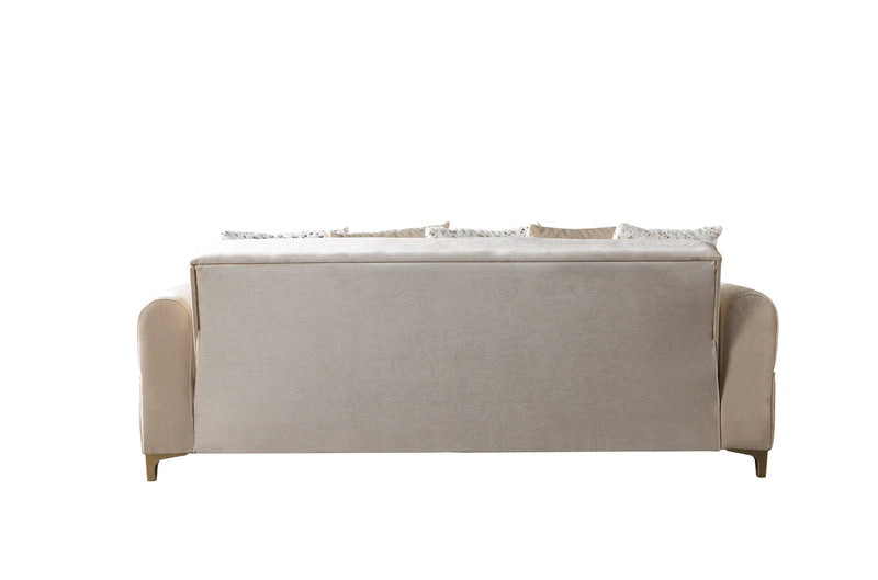 Sandra Ivory Velvet Sofabed 88" - SANDRAIVORY-S