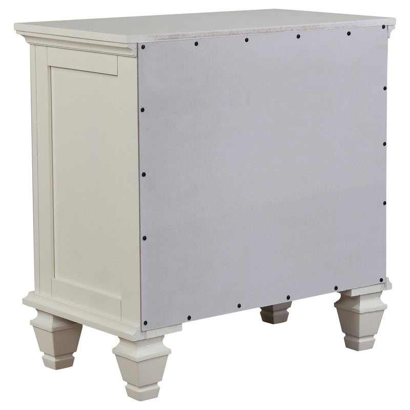 Sandy Beach 3-drawer Nightstand Cream White - 201302
