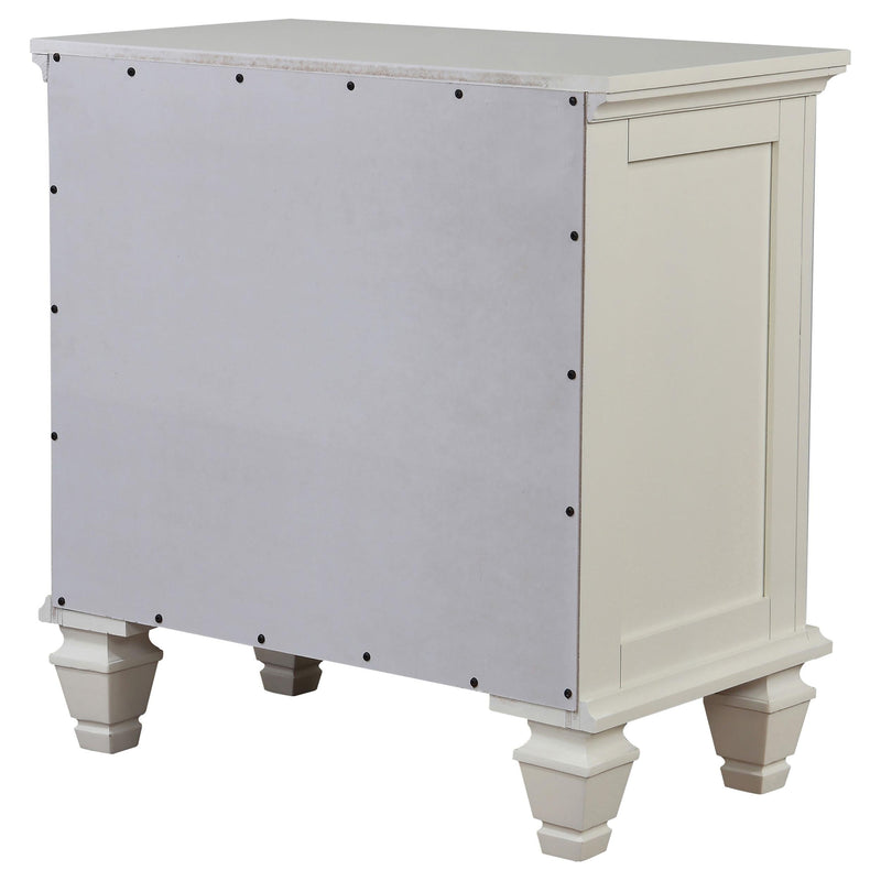 Sandy Beach 3-drawer Nightstand Cream White - 201302