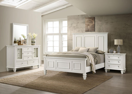 Sandy Beach 4-piece California King Bedroom Set Cream White - 201301KWN-S4