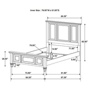 Sandy Beach 4-piece Eastern King Bedroom Set Cream White - 201301KEN-S4