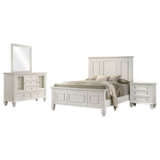 Sandy Beach 4-piece Queen Bedroom Set Cream White - 201301Q-S4