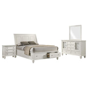 Sandy Beach 4-piece Queen Bedroom Set Cream White - 201309Q-S4