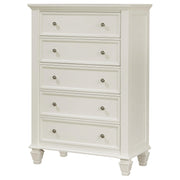 Sandy Beach 5-drawer Bedroom Chest Cream White - 201305