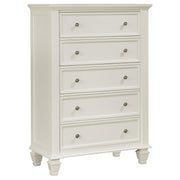 Sandy Beach 5-piece Eastern King Bedroom Set Cream White - 201309KE-S5