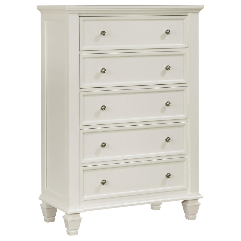 Sandy Beach 5-piece Eastern King Bedroom Set Cream White - 201309KE-S5
