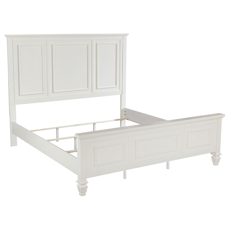 Sandy Beach 63-inch Eastern King Wood Panel Bed Cream White - 201301KEN
