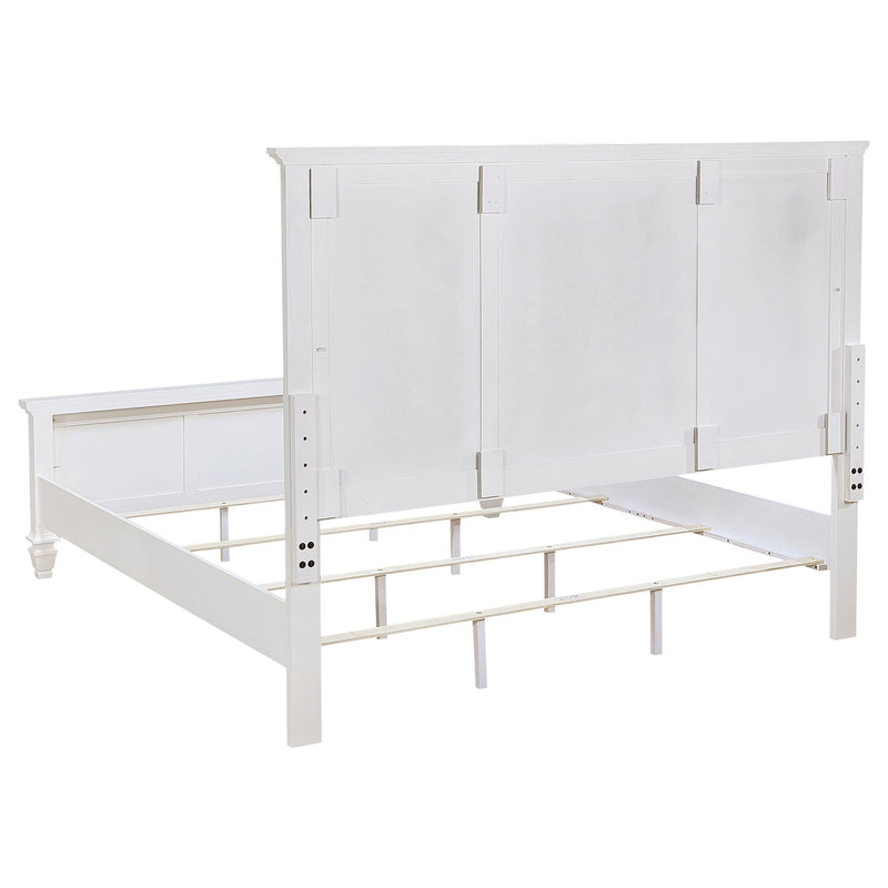 Sandy Beach 63-inch Eastern King Wood Panel Bed Cream White - 201301KEN