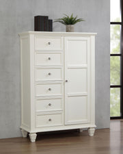 Sandy Beach 8-drawer Door Chest Cream White - 201308