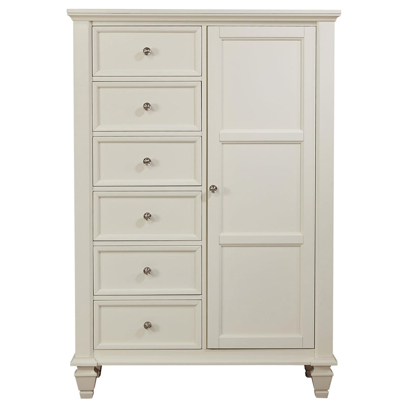 Sandy Beach 8-drawer Door Chest Cream White - 201308